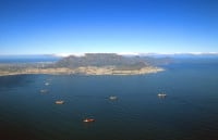 Table Mountain panorama from aircraft, Cape Town